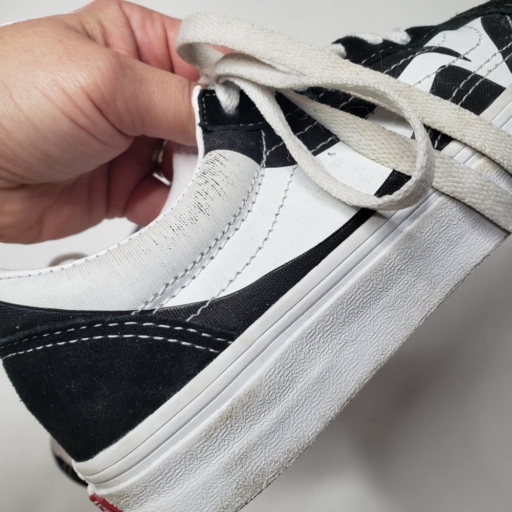 Vans Old Skool Skate Shoes Lace Up Women's 6.5 Black White Graphic Print - Picture 8 of 11